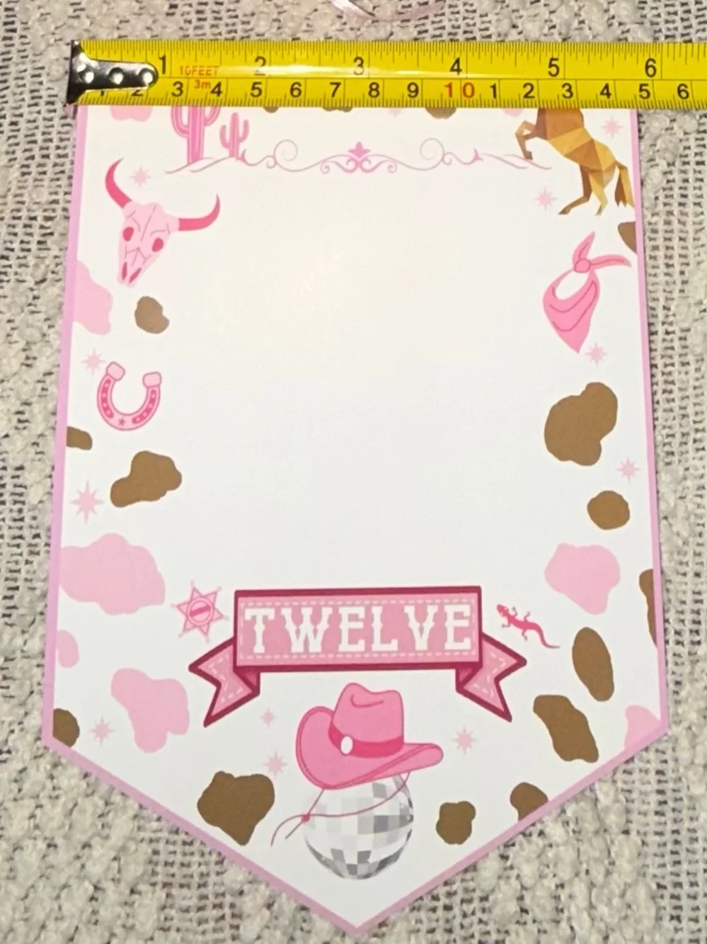 Baby Girl Monthly Milestone Photo Banner Newborn-12 Months Pink Cowgirl Western